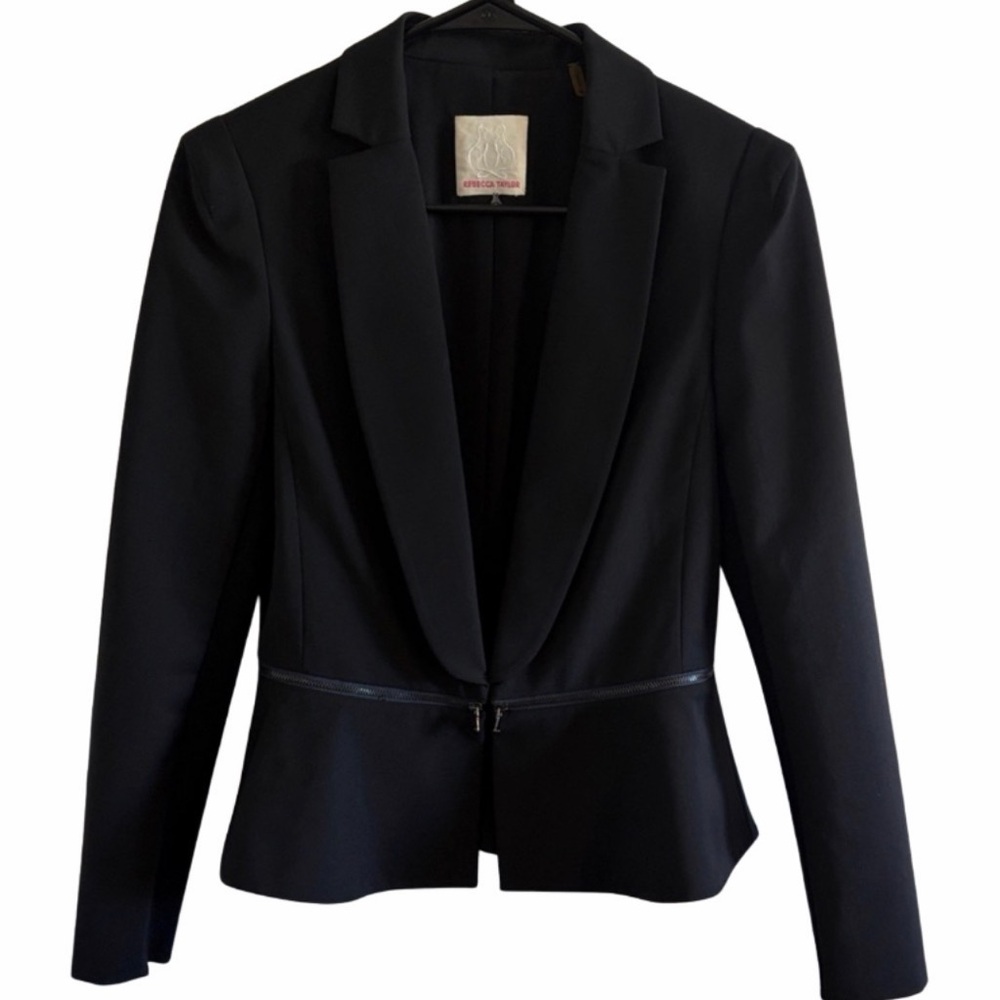 Rebecca Taylor Black Blazer – Size 2 – Zip Pocket Detail